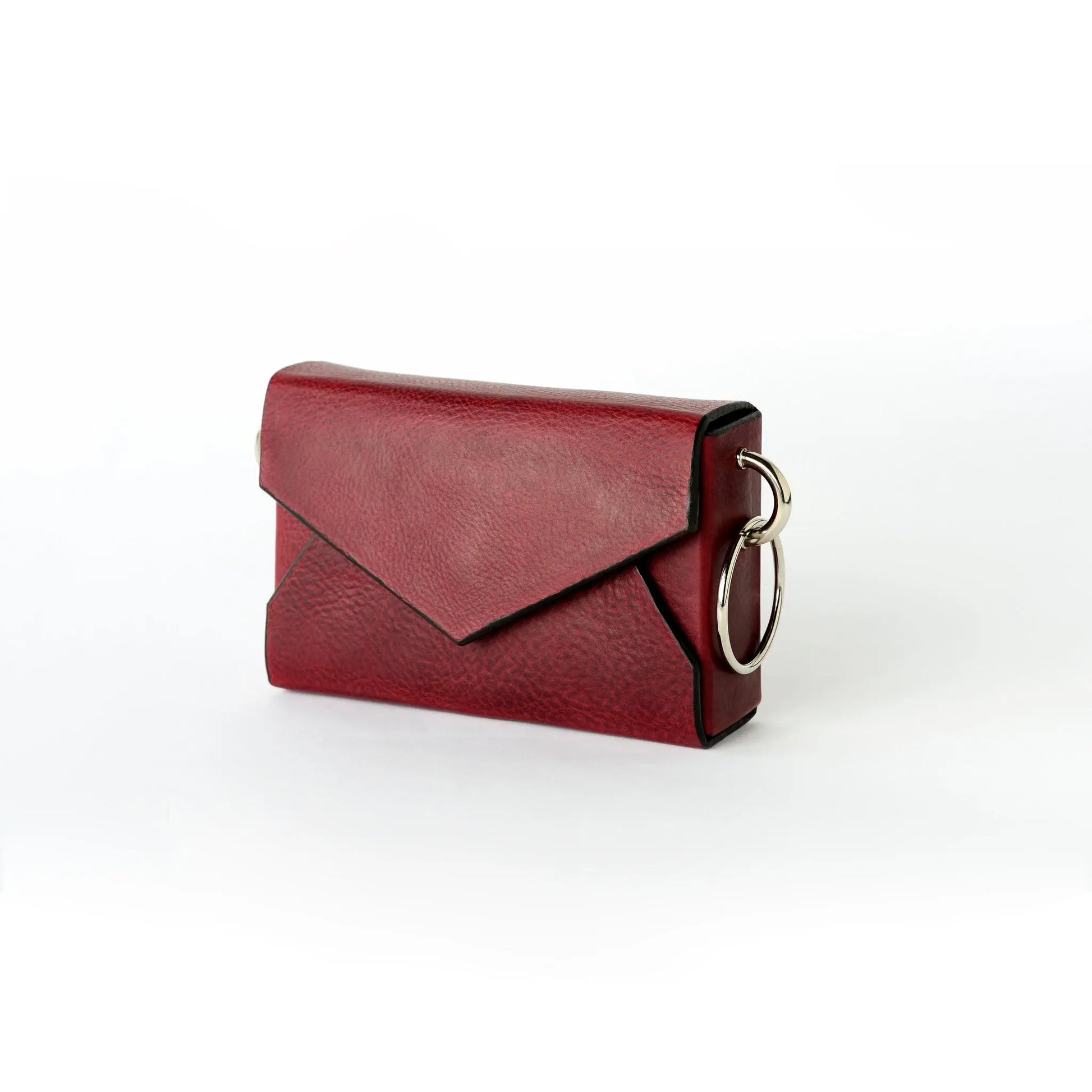 Handmade Leather Envelope Bag - Burgundy