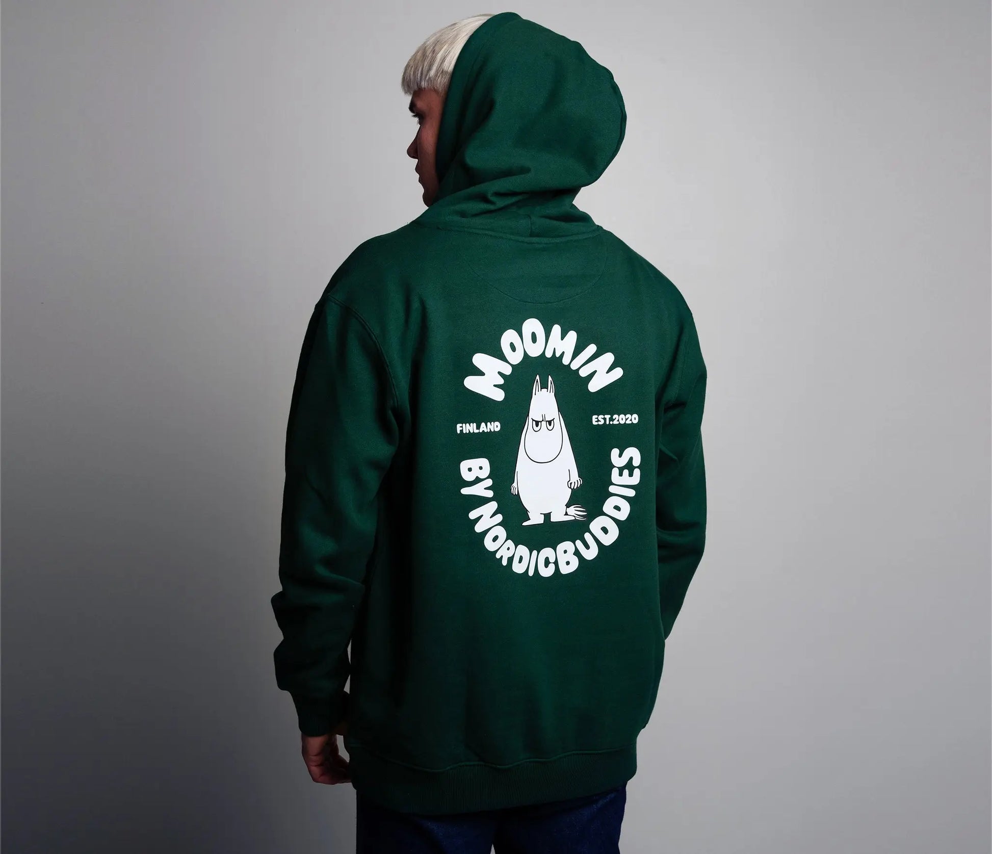 Sweat à capuche Mixte Premium Moomin - Vert - Caféineuse