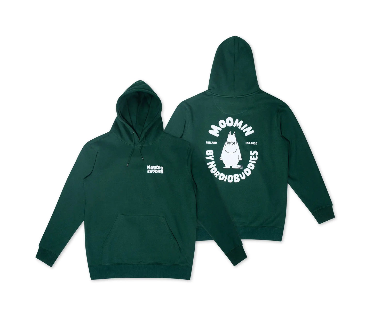 Sweat à capuche Mixte Premium Moomin - Vert - Caféineuse