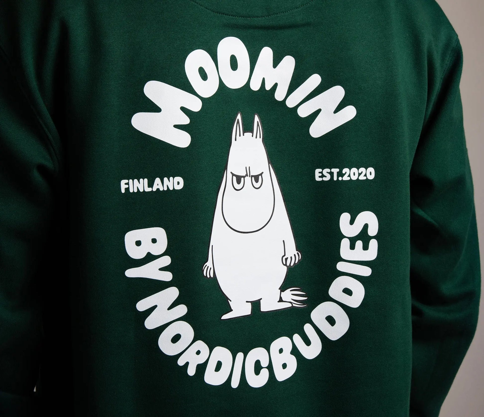 Sweat à capuche Mixte Premium Moomin - Vert - Caféineuse